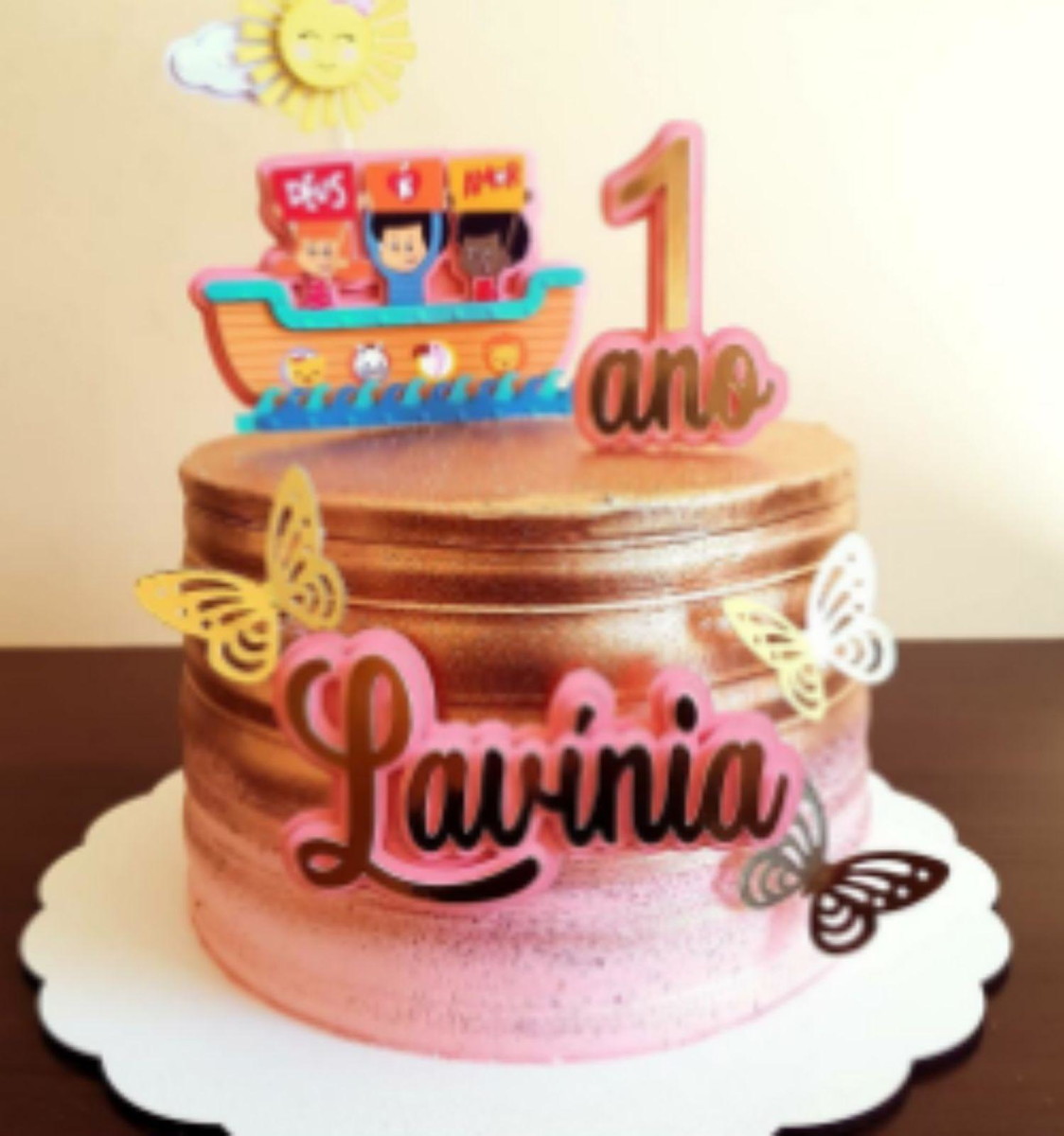 Arquivo de Corte Topo de Bolo 3 Palavrinhas Menina #15796