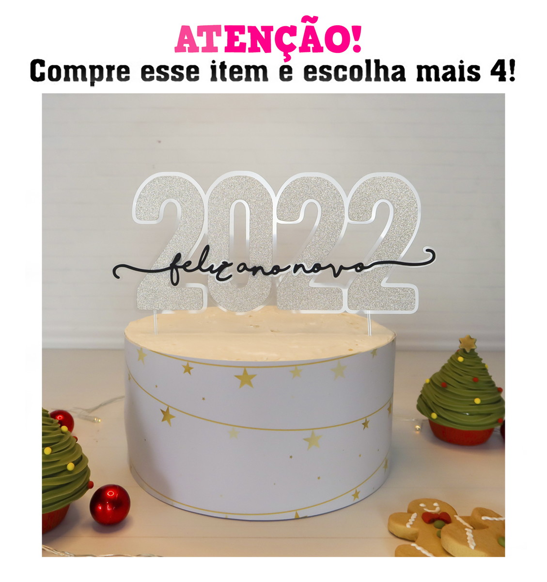 Arquivo de Corte Topo de bolo Ano Novo 2022 006 - Imagem 2
