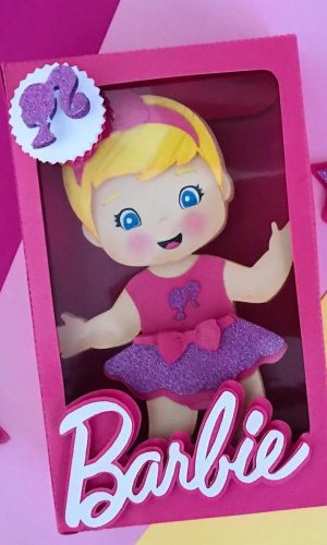Arquivo de Corte: Topo de Bolo Barbie Baby na Caixa 023