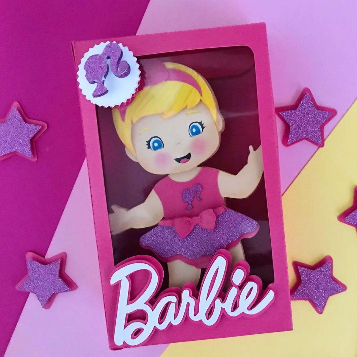 Arquivo de Corte: Topo de Bolo Barbie Baby na Caixa 023