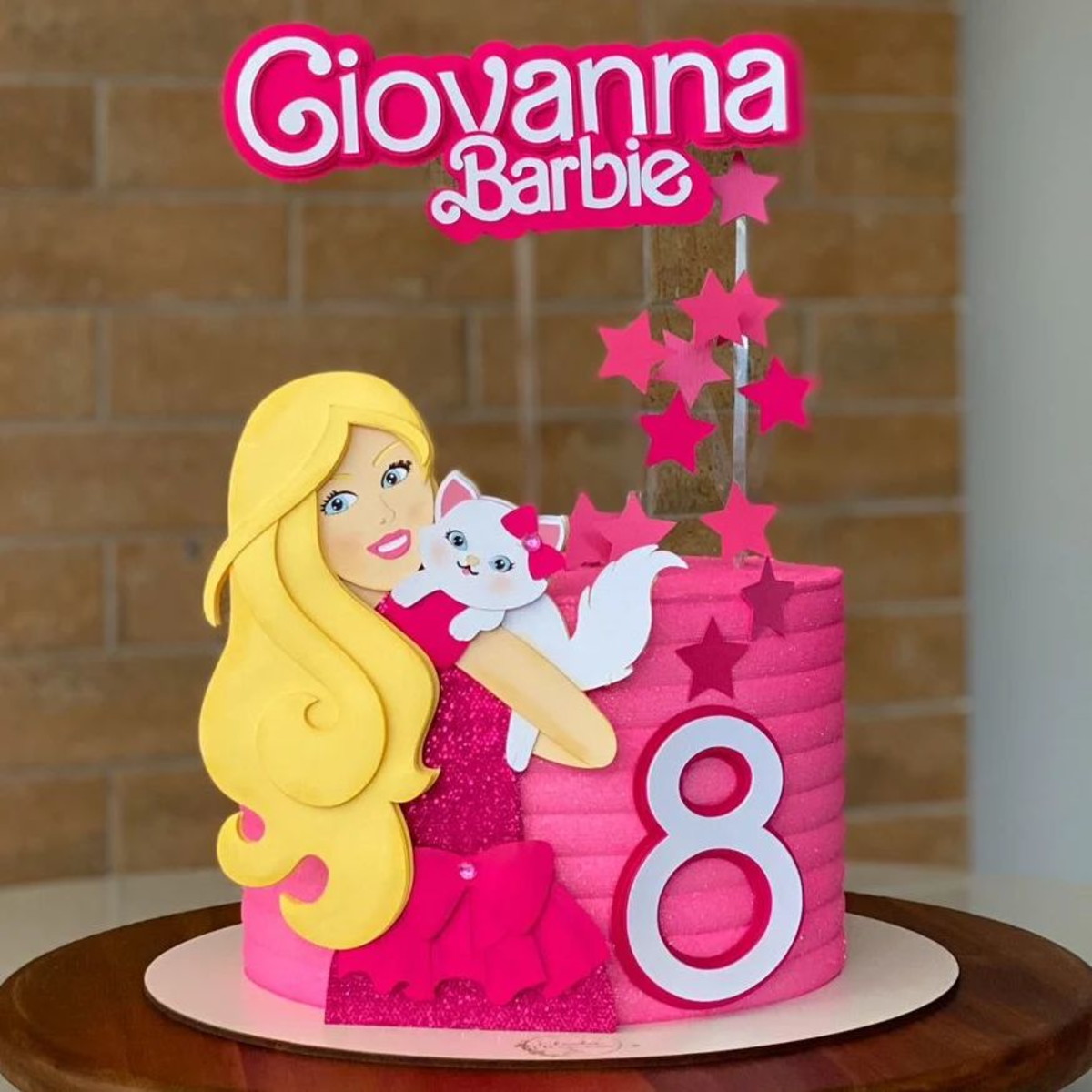 Arquivo de Corte: Topo de Bolo Barbie e Gatinha 017