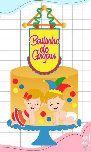 Arquivo de Corte: Topo de Bolo Bloquinho Carnaval Babys 089