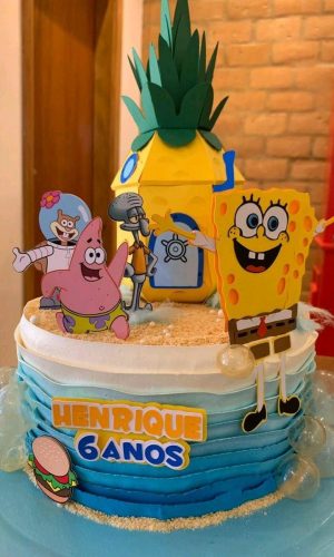 ARQUIVO DE CORTE TOPO DE BOLO BOB ESPONJA - CAMADAS (#2304)