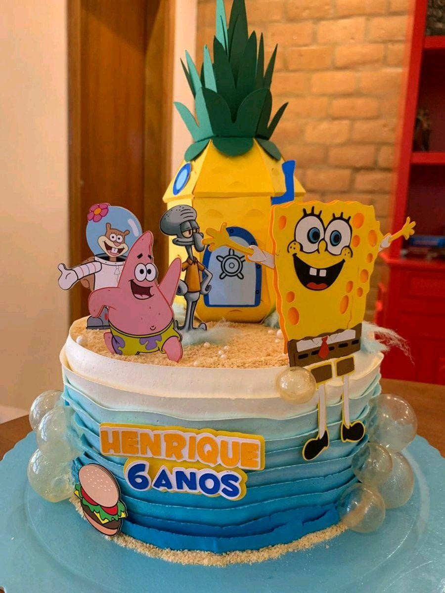 ARQUIVO DE CORTE TOPO DE BOLO BOB ESPONJA - CAMADAS (#2304)