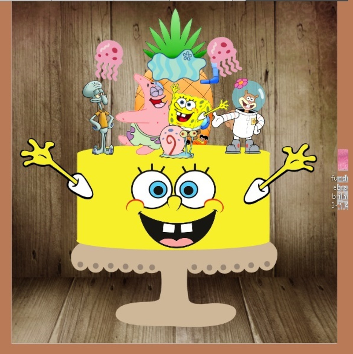 Arquivo de Corte Topo de Bolo Bob Esponja