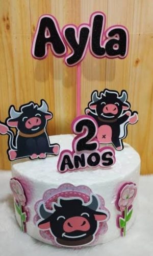Arquivo de Corte Topo de Bolo Boi da Cara Preta 001