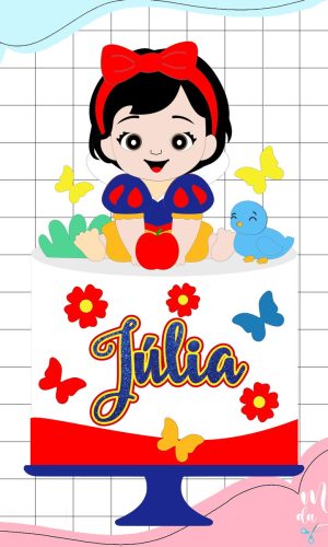Arquivo de Corte: Topo de Bolo Branca de Neve Cute 028