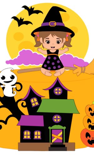 Arquivo de Corte: Topo de Bolo Bruxinha Halloween 012