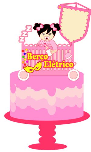 Arquivo de Corte: Topo de Bolo Carnaval Berço Eletrico 036