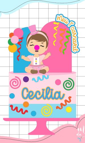 Arquivo de Corte Topo de Bolo Carnaval Palhacinha Baby 087