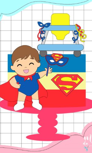 Arquivo de Corte: Topo de Bolo Carnaval Superman Baby 074