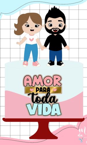 Arquivo de Corte Topo de Bolo Casal Adulto Namorados 053
