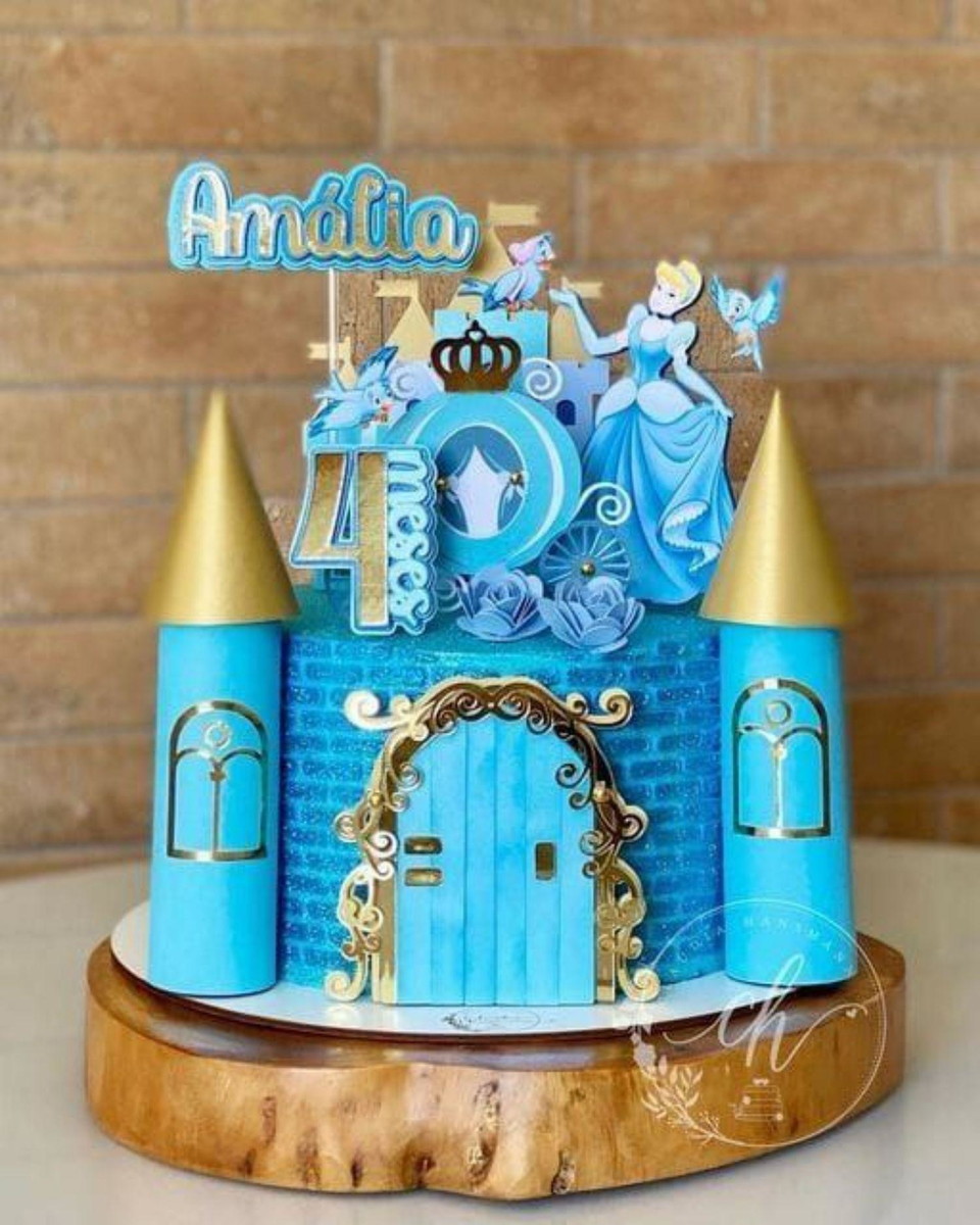 Arquivo de Corte Topo de Bolo Castelo Cinderela #17281