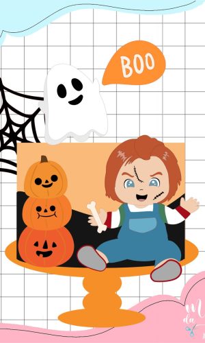 Arquivo de Corte Topo de Bolo Chucky Baby Halloween 062