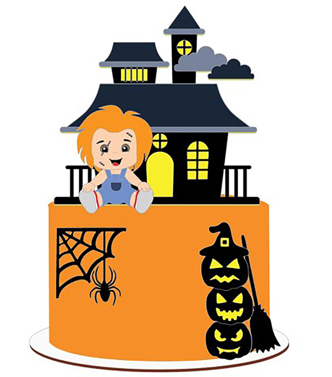 Arquivo de Corte: Topo de Bolo Chucky Halloween 030