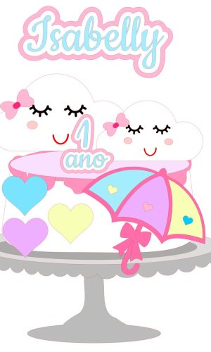 Arquivo de Corte Topo de Bolo Chuva de Amor 001