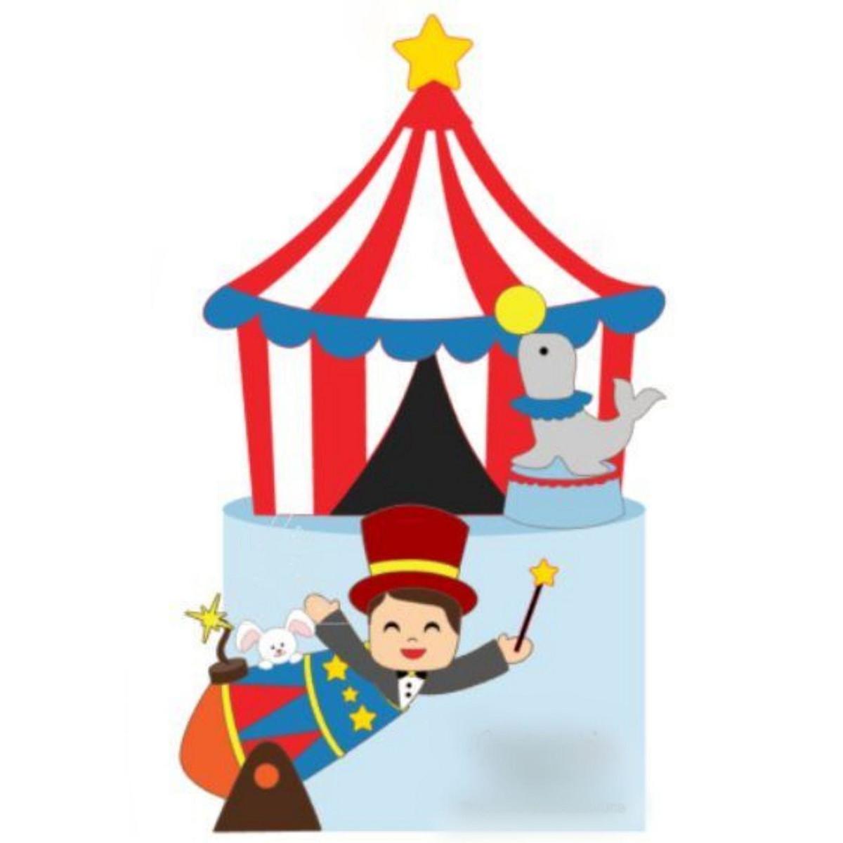 Arquivo De Corte Topo De Bolo Circo Mágico #15113