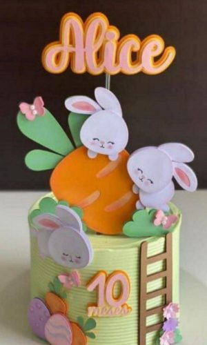 Arquivo de Corte Topo de Bolo Coelhos da Páscoa #14746