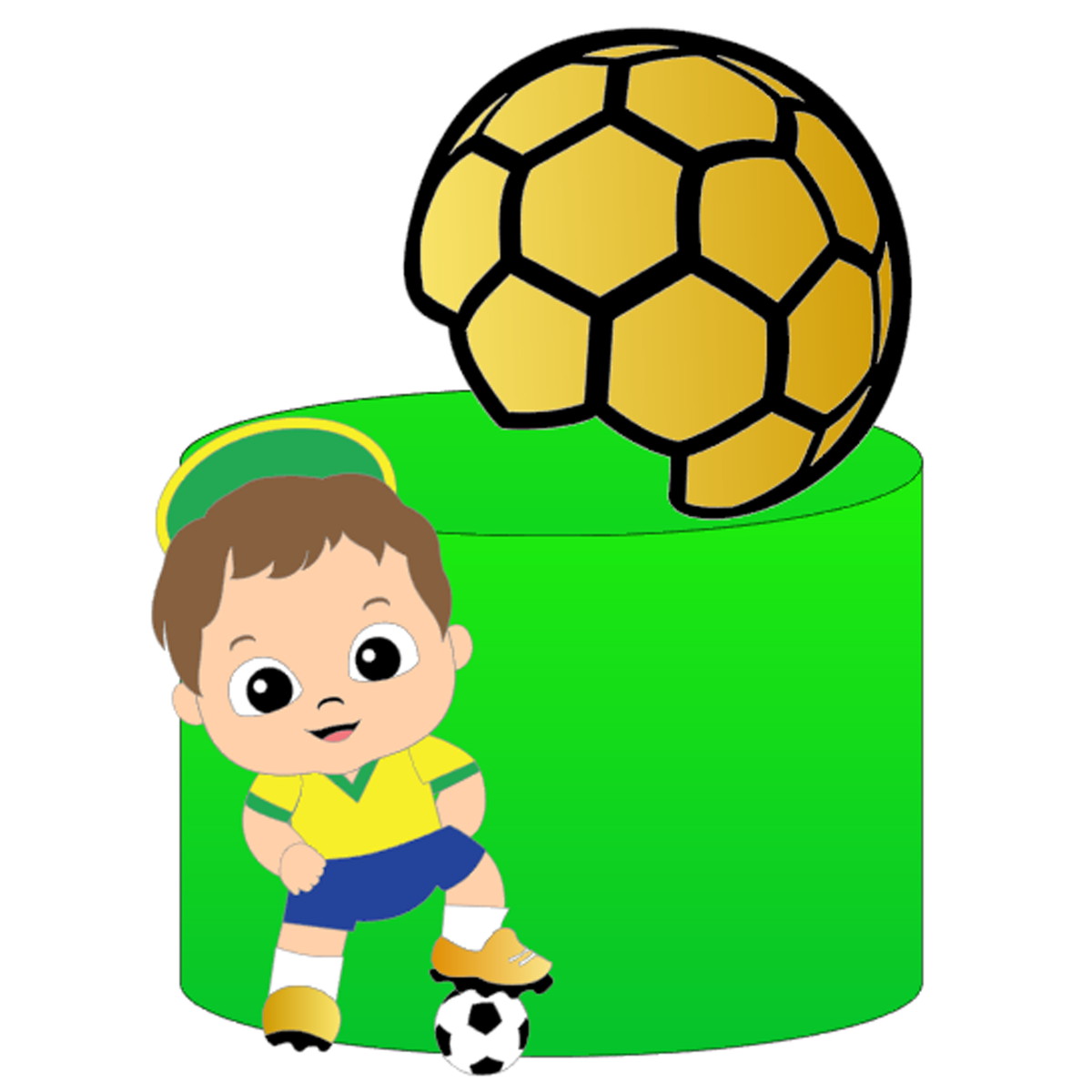 Arquivo de Corte: Topo de Bolo Copa do Mundo Menino 034