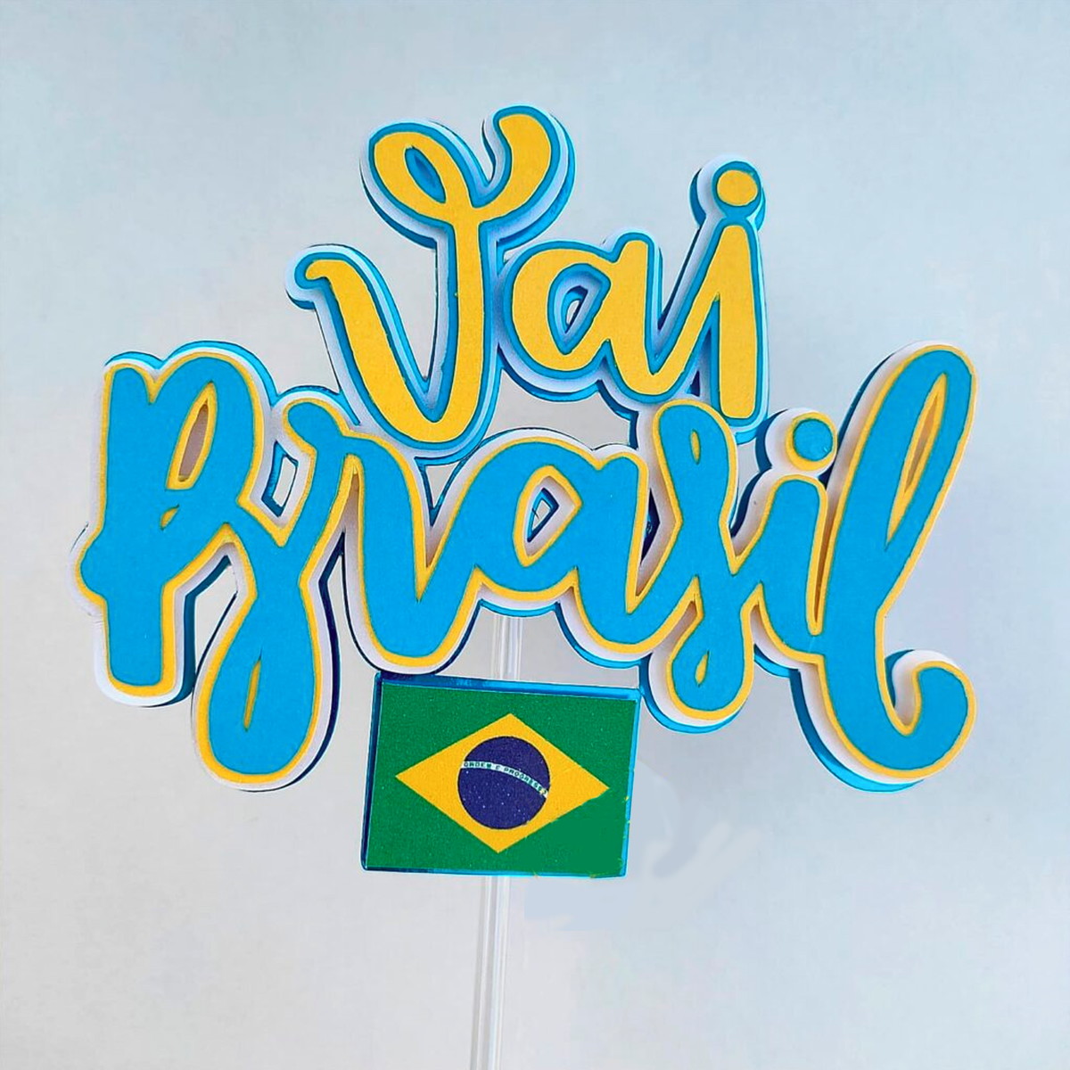 Arquivo De Corte: Topo De Bolo Copa Do Mundo Vai Brasil 004