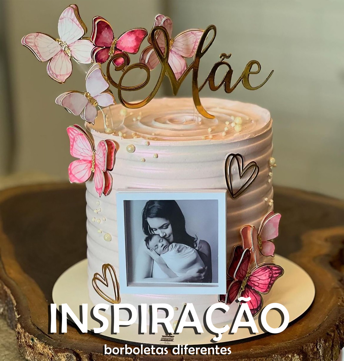 Arquivo de Corte: Topo de Bolo Dia das Mães + Borboletas 115