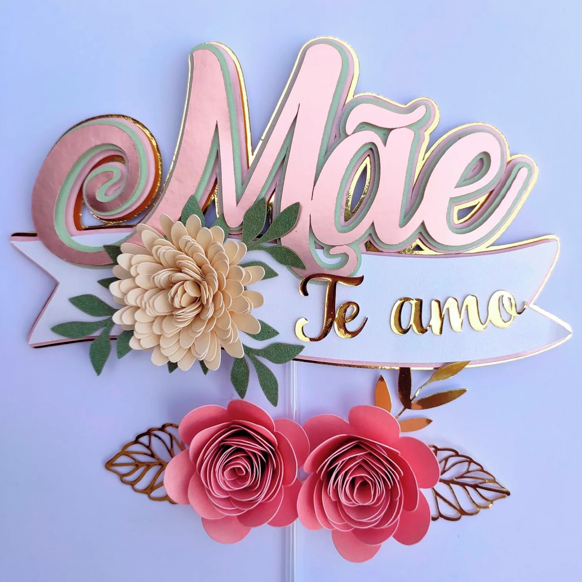 Arquivo de Corte Topo de Bolo Dia das Mães + Flores 087