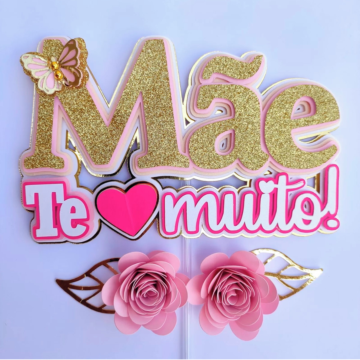 Arquivo de Corte Topo de Bolo Dia das Mães + Flores 088