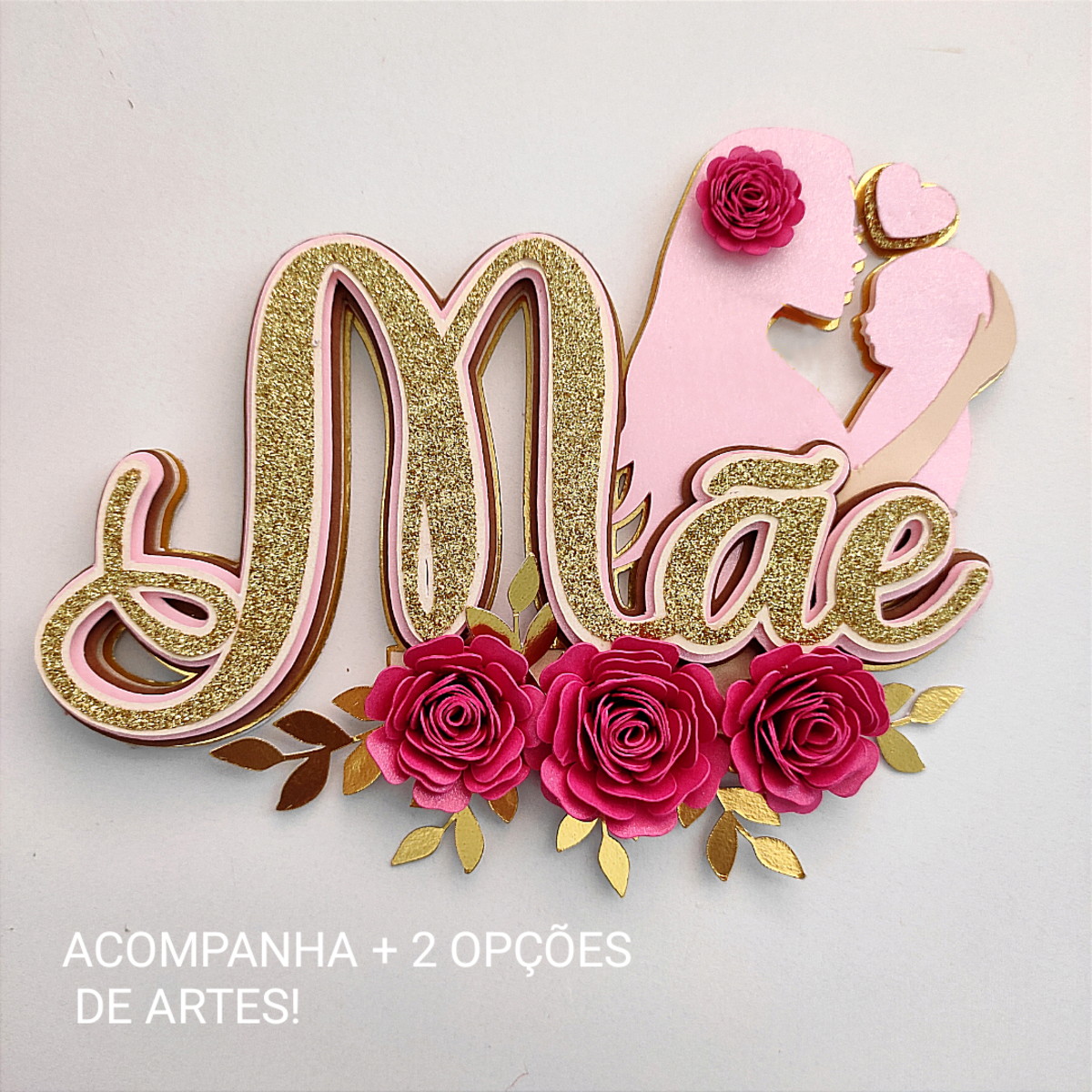 Arquivo de Corte: Topo de Bolo Dia das Mães + Flores 092