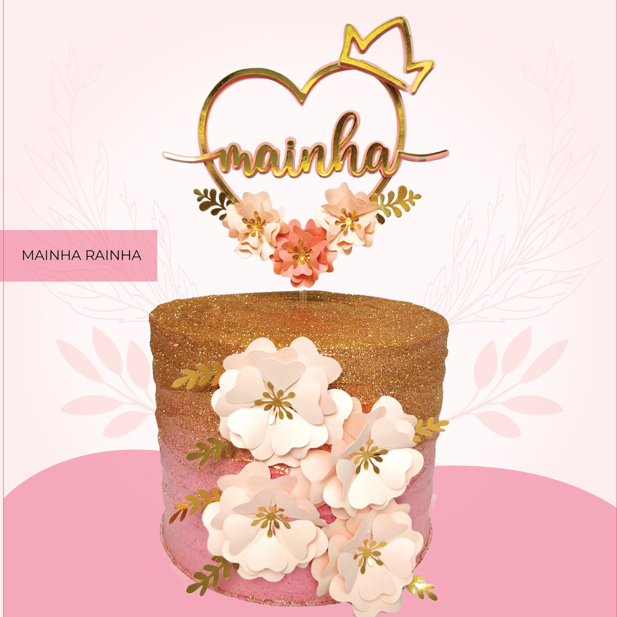 Arquivo de Corte: Topo de Bolo Dia das Mães + Flores 097 - Imagem 4