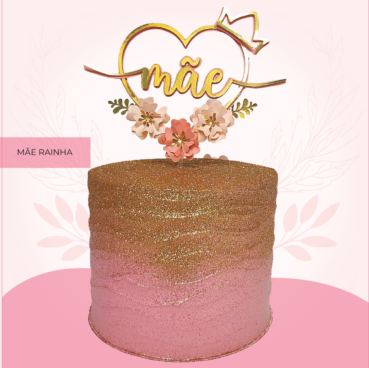 Arquivo de Corte: Topo de Bolo Dia das Mães + Flores 097 - Imagem 3