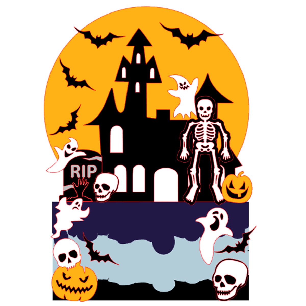 Arquivo De Corte: Topo De Bolo Em Camadas Halloween 004