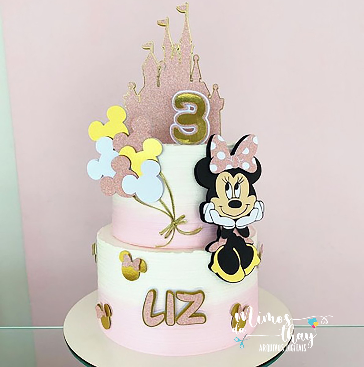 Arquivo de Corte: Topo de Bolo em Camadas Minnie Rosa 031