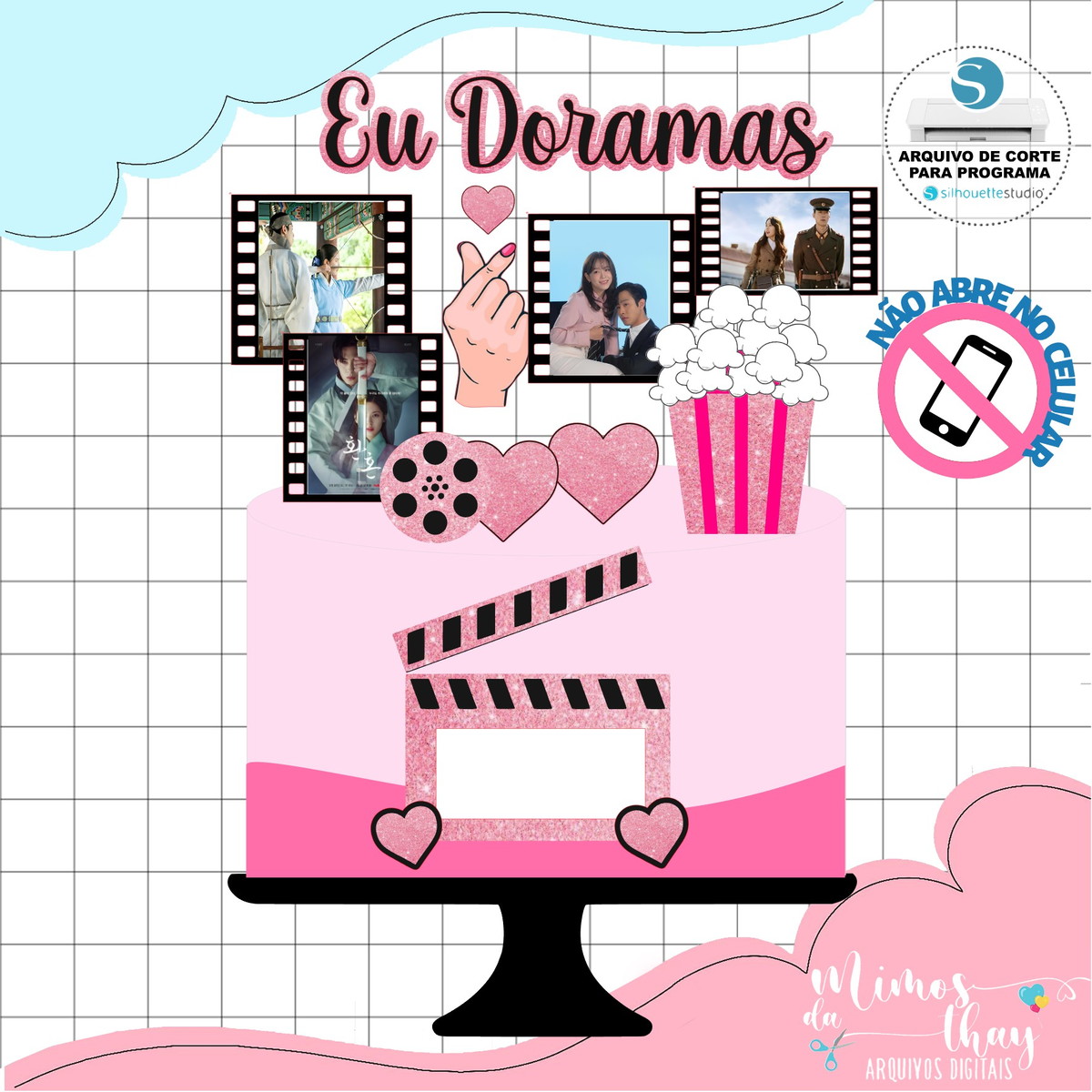 Arquivo de Corte: Topo de Bolo Eu Amo Doramas 001