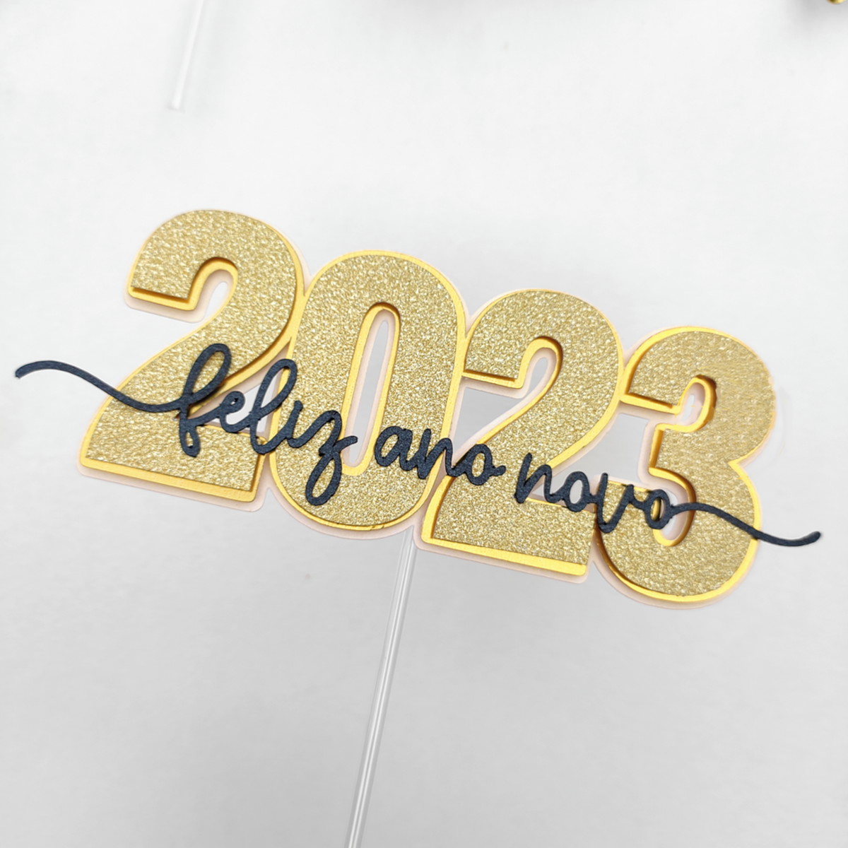 Arquivo de Corte Topo de Bolo Feliz Ano Novo 2023 018