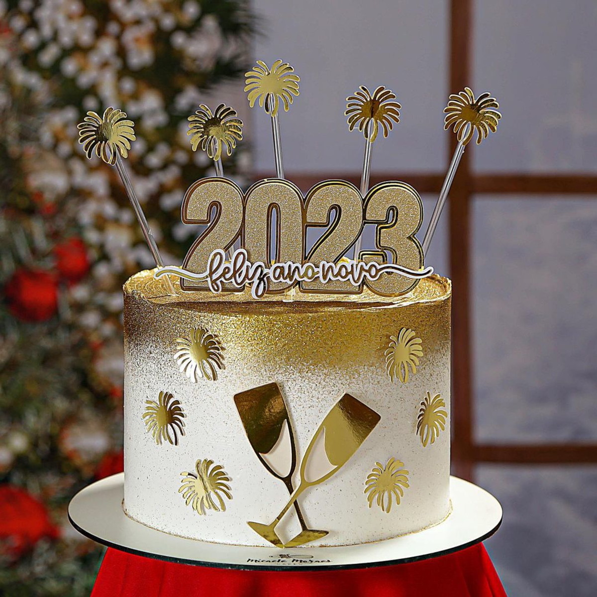 Arquivo de Corte: Topo de Bolo Feliz Ano Novo 2023 034
