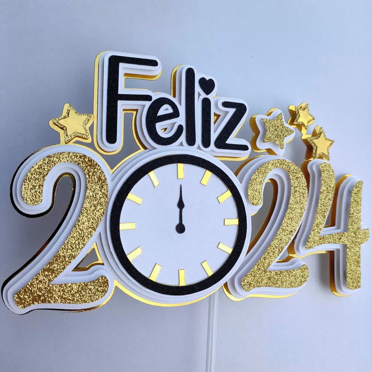 Arquivo de Corte: Topo de Bolo Feliz Ano Novo 2024 050