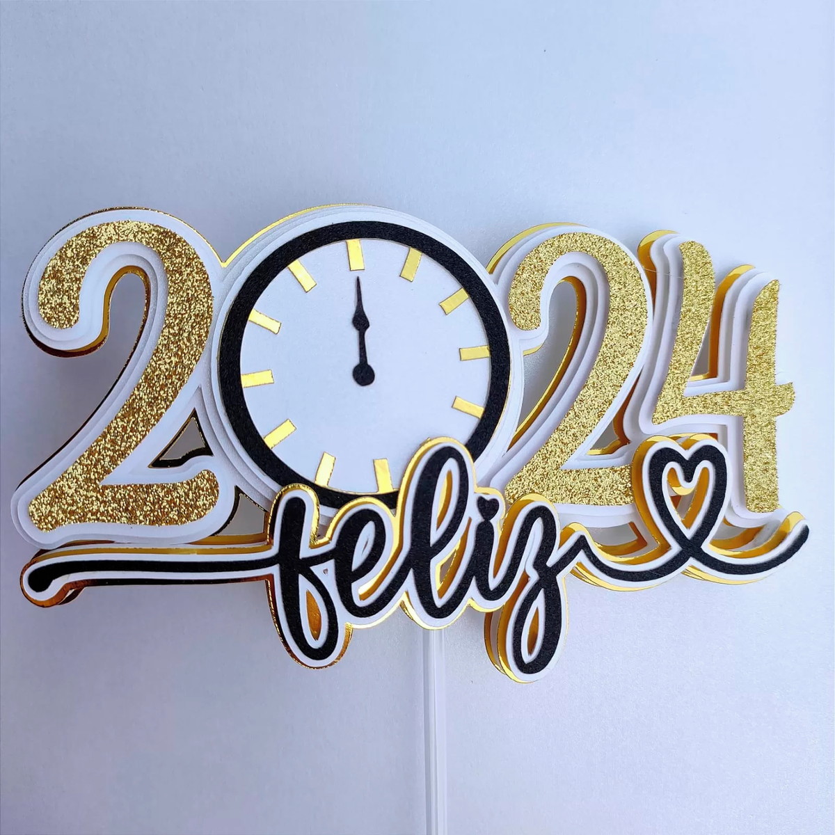 Arquivo de Corte: Topo de Bolo Feliz Ano Novo 2024 051