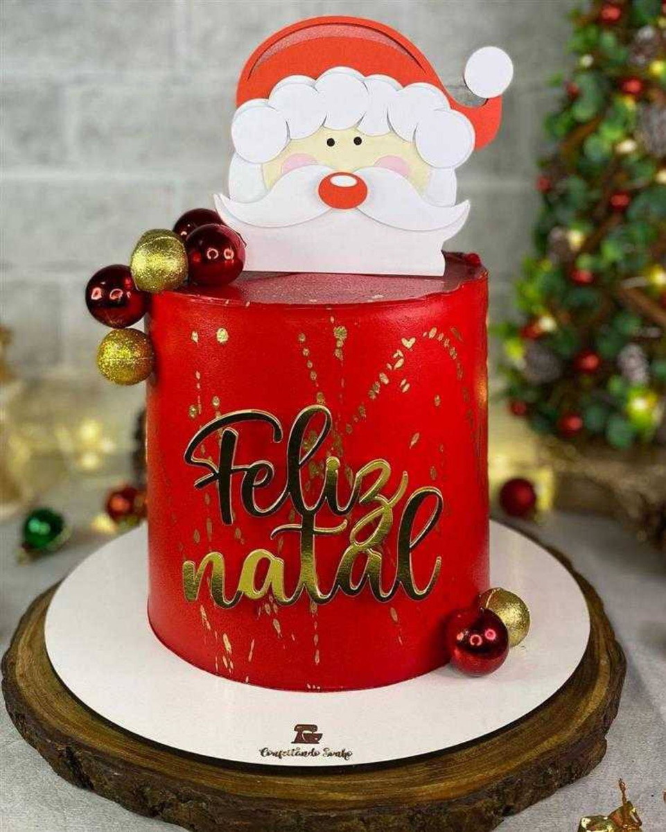 Arquivo de Corte Topo de Bolo Feliz Natal Papai Noel #16716