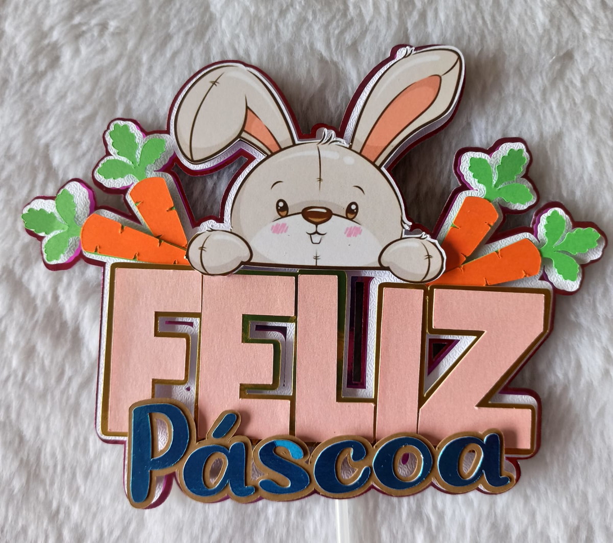 Arquivo de Corte: Topo de Bolo Feliz Páscoa Camadas 128