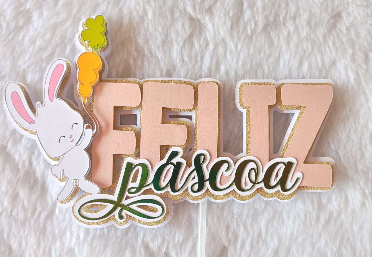 Arquivo de Corte: Topo de Bolo Feliz Páscoa Camadas 131