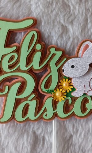Arquivo de Corte: Topo de Bolo Feliz Páscoa Camadas 132