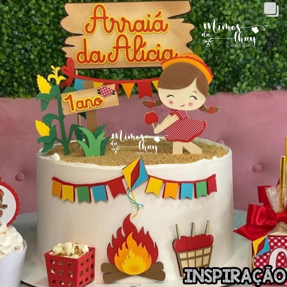 Arquivo de Corte Topo de Bolo Festa Junina Menina Arraiá 160