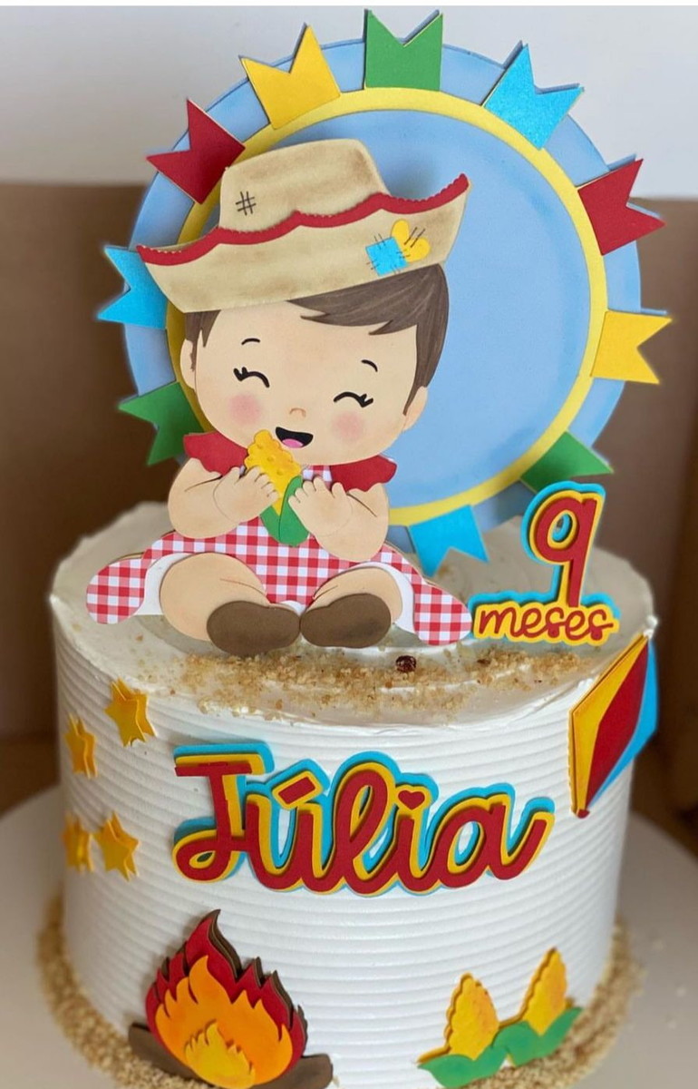 Arquivo de Corte Topo de Bolo Festa Junina Menina Arraiá 182
