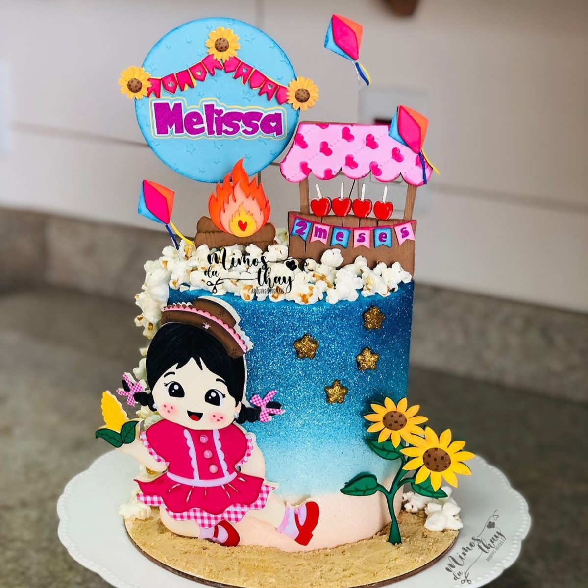 Arquivo de Corte Topo de Bolo Festa Junina Menina Arraiá 224