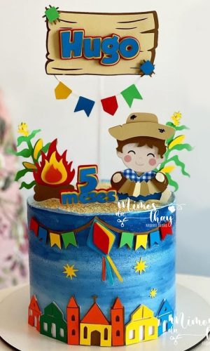Arquivo de Corte Topo de Bolo Festa Junina Menino Arraiá 165
