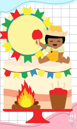 Arquivo de Corte Topo de Bolo Festa Junina Menino Arraiá 174