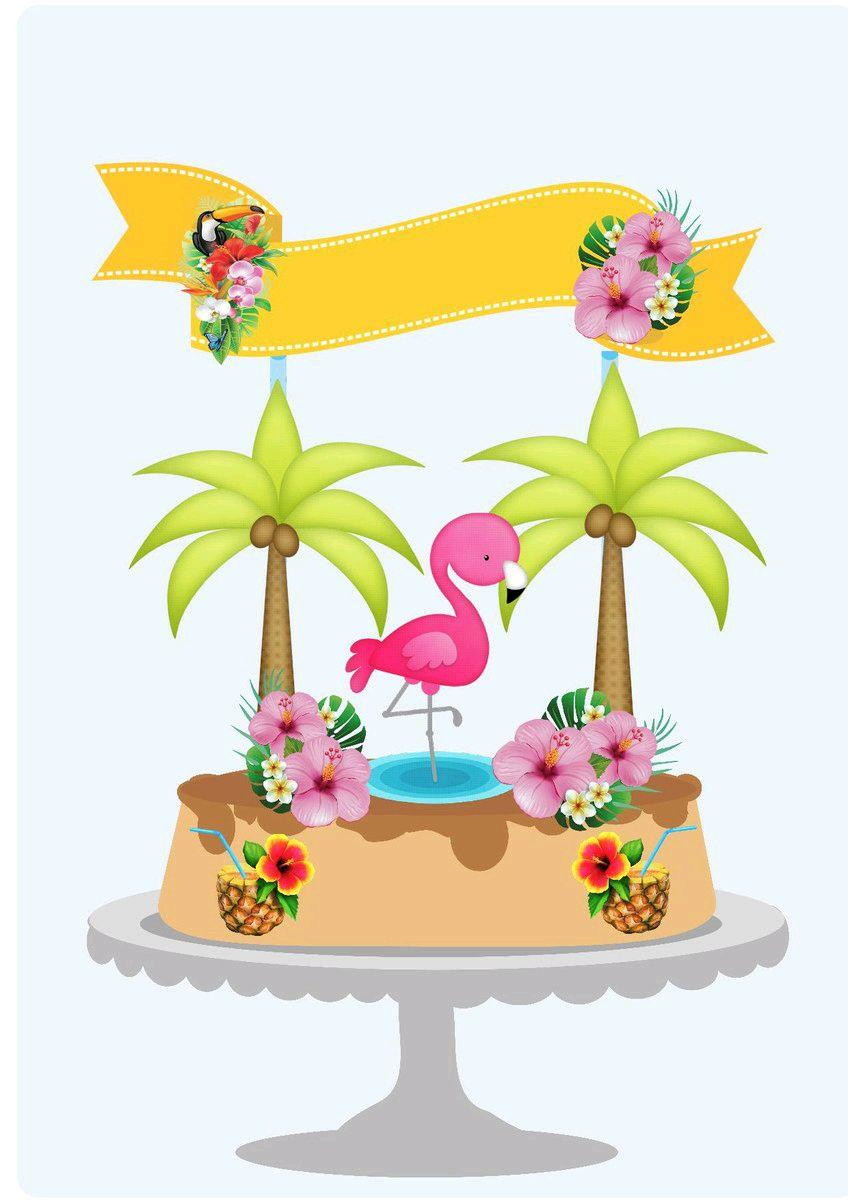 ARQUIVO DE CORTE TOPO DE BOLO FLAMINGO (#1539)