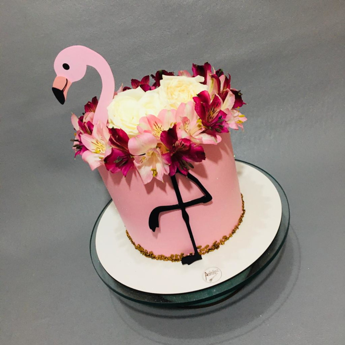Arquivo de corte Topo de bolo Flamingo em camadas