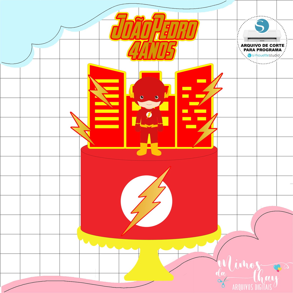 Arquivo de Corte: Topo de Bolo Flash 001