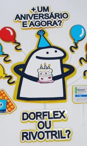 Arquivo de Corte Topo de Bolo Flork Aniversário #15651